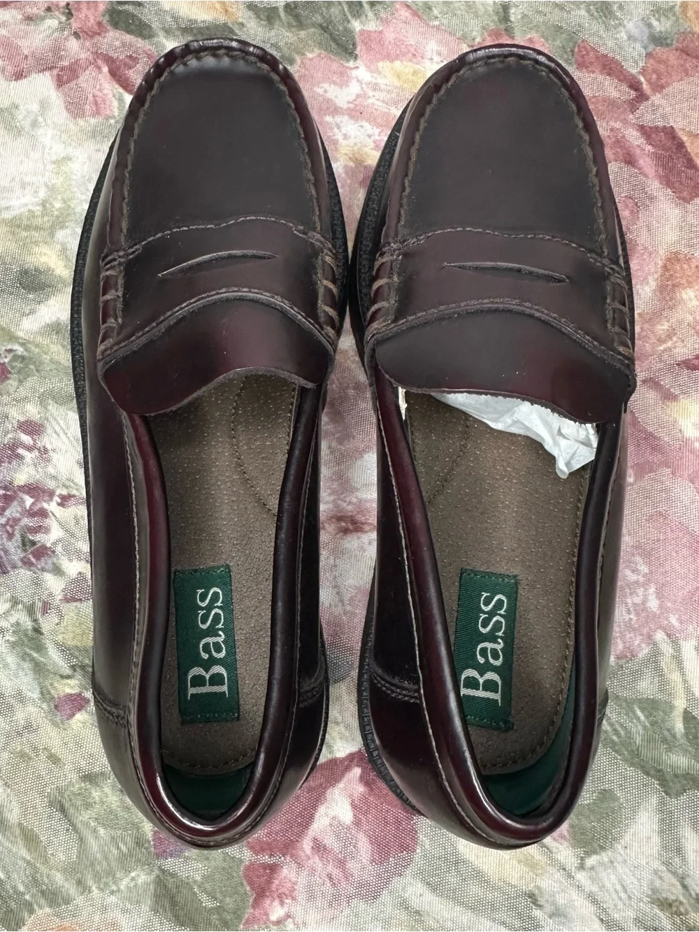 Bass Burgundy Penny Loafers Antaries 202A Leather Upper Size 4M New No Box Wine